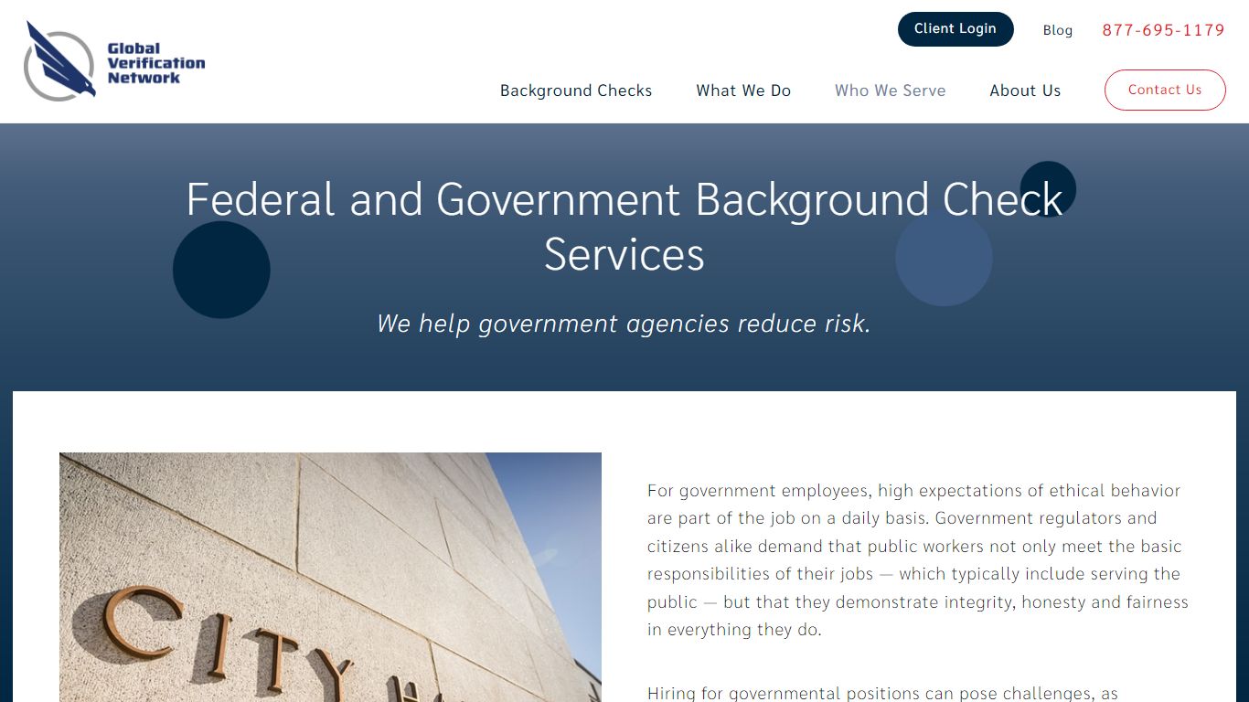 Federal and Government Background Check Services